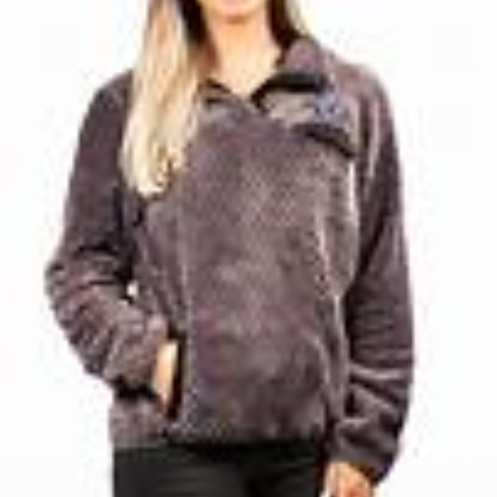 Simply Southern pullover minky pull-over. Purple size L